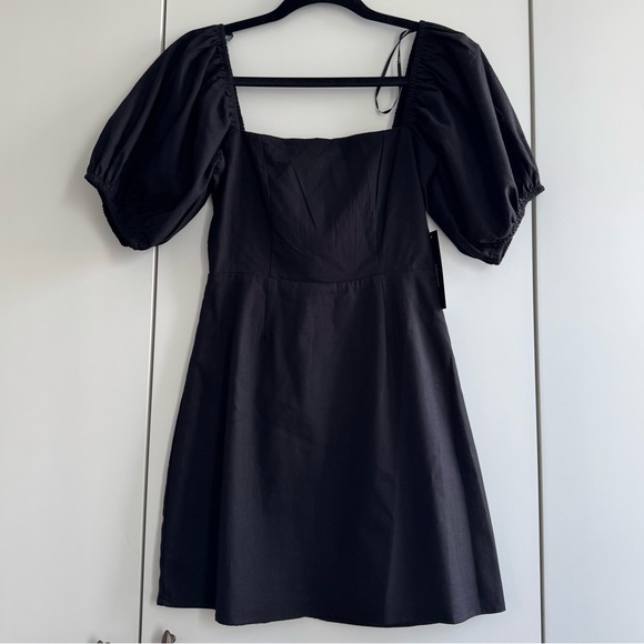Lulu's Black Puff Sleeve Mini Dress - Picture 2 of 4